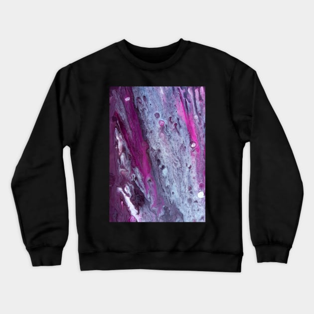 Pink geode acrylic painting pour - Abstract Crewneck Sweatshirt by LukjanovArt